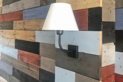 Bigger view of Een stijlvolle sfeerlamp, een landelijk wandarmatuur die perfect past bij je modern interieur